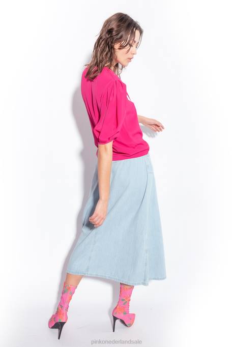 lange rokken | L488913 vloeiende denim maxi-rok Pinko lichte wassing