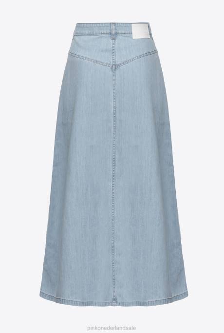 lange rokken | L488913 vloeiende denim maxi-rok Pinko lichte wassing