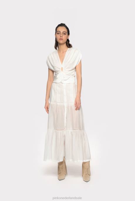 lange rokken | L488918 lange mousseline rok Pinko puur wit