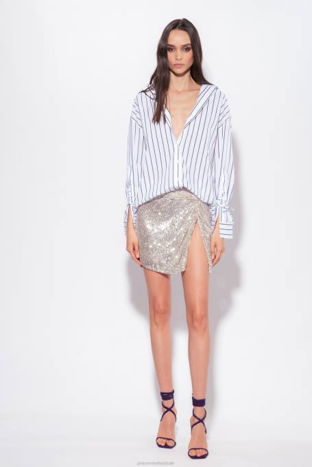 minirokjes | L488901 minirok met pailletten Pinko Metallisch zilver