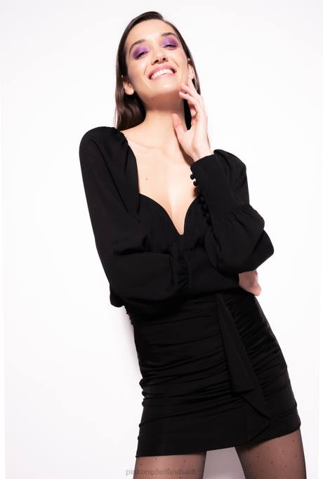 minirokjes | L488909 minirok met plooitjes Pinko limousine zwart