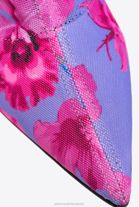 laarzen | L4881110 Enkellaarzen van mesh met print Pinko lila/lichtroze/fuchsia