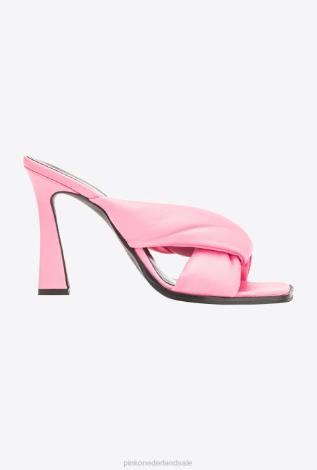 sandalen | L4881088 instappers met hak van nappaleer Pinko zee roze