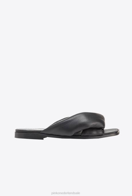 sandalen | L4881090 instappers van nappaleer Pinko limousine zwart