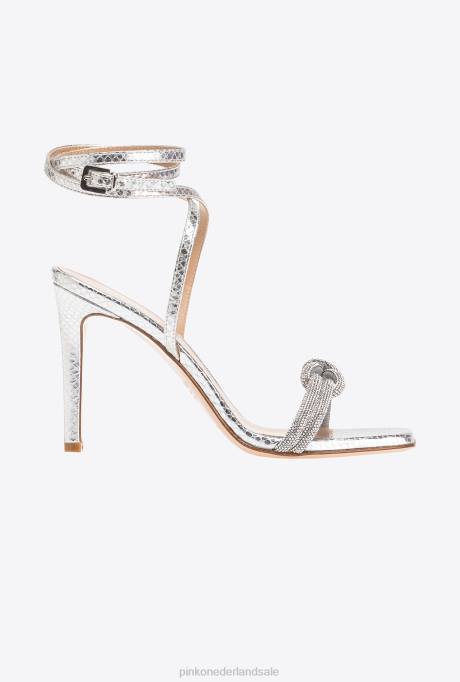sandalen | L4881091 sandalen met strass knoop Pinko zilver