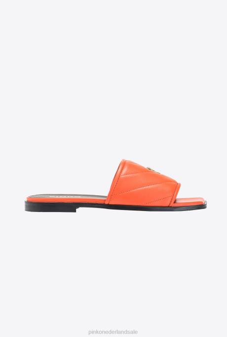 sandalen | L4881113 instappers van gewatteerd nappaleer Pinko fel oranje