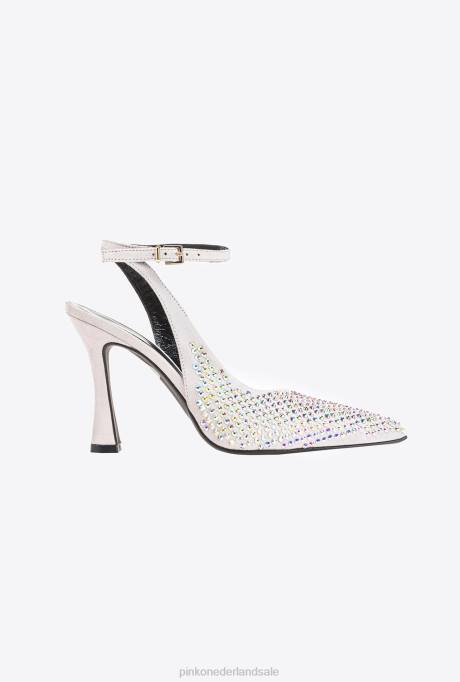 schoenen | L4881083 suède slingbacks met strass-steentjes Pinko kristal