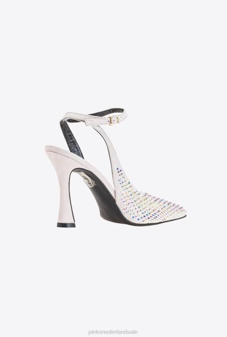 schoenen | L4881083 suède slingbacks met strass-steentjes Pinko kristal