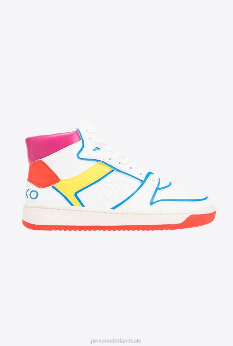 sportschoenen | L4881067 accbc hoge sneakers Pinko wit/rood/blauw/geel