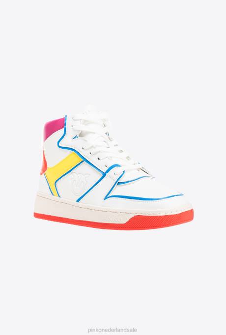 sportschoenen | L4881067 accbc hoge sneakers Pinko wit/rood/blauw/geel