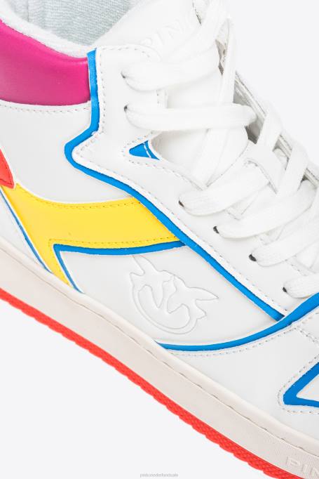 sportschoenen | L4881067 accbc hoge sneakers Pinko wit/rood/blauw/geel