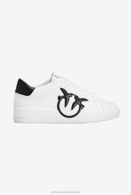 sportschoenen | L4881070 platte sneakers met logo Pinko wit Zwart