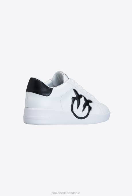 sportschoenen | L4881070 platte sneakers met logo Pinko wit Zwart