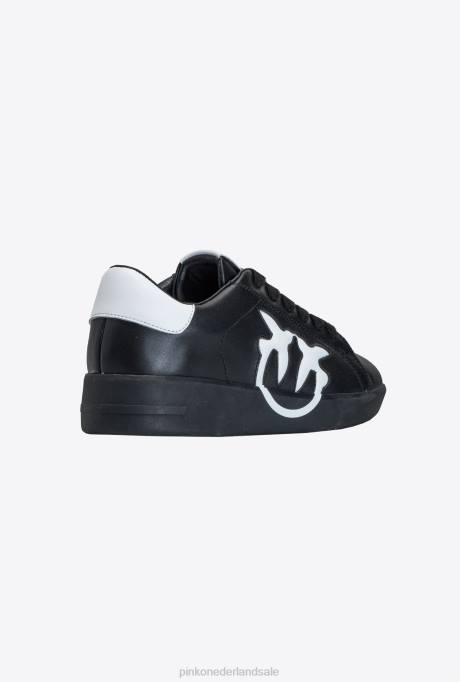 sportschoenen | L4881071 platte sneakers met logo Pinko zwart wit