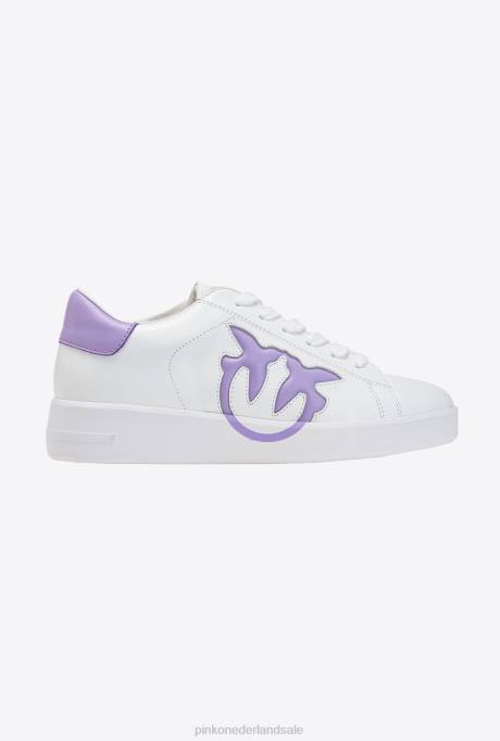 sportschoenen | L4881072 platte sneakers met logo Pinko wit/lila