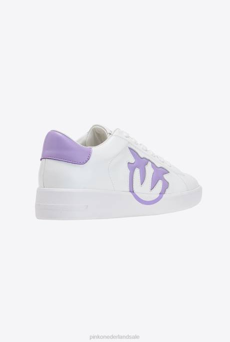sportschoenen | L4881072 platte sneakers met logo Pinko wit/lila