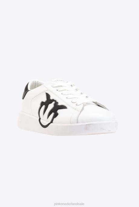 sportschoenen | L4881073 platte sneakers met logo Pinko wit Zwart