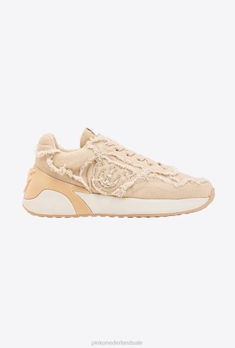 sportschoenen | L4881074 spijkersneakers Pinko schroeiend zandbeige