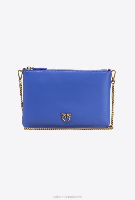 crossbodytassen | L4881186 klassieke platte liefdestas gewoon Pinko corsica blauw-antiek goud