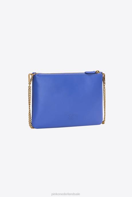 crossbodytassen | L4881186 klassieke platte liefdestas gewoon Pinko corsica blauw-antiek goud