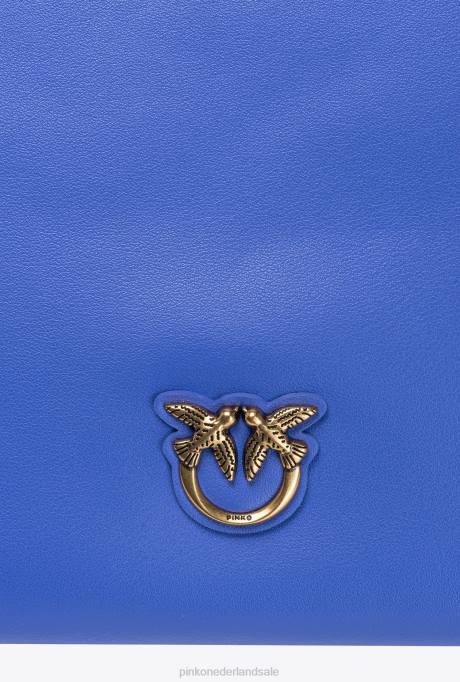 crossbodytassen | L4881186 klassieke platte liefdestas gewoon Pinko corsica blauw-antiek goud