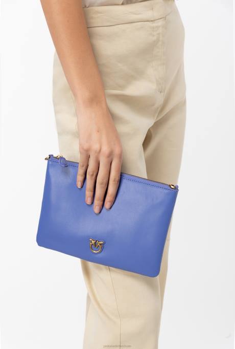 crossbodytassen | L4881186 klassieke platte liefdestas gewoon Pinko corsica blauw-antiek goud