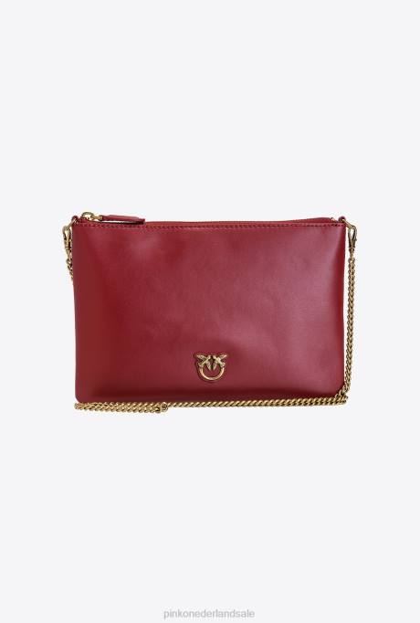 crossbodytassen | L4881188 platte lovebag gewoon Pinko robijnrood-antiek goud