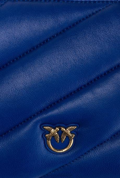 crossbodytassen | L4881192 platte tas van gewatteerd nappaleer Pinko clematis blauw-antiek goud