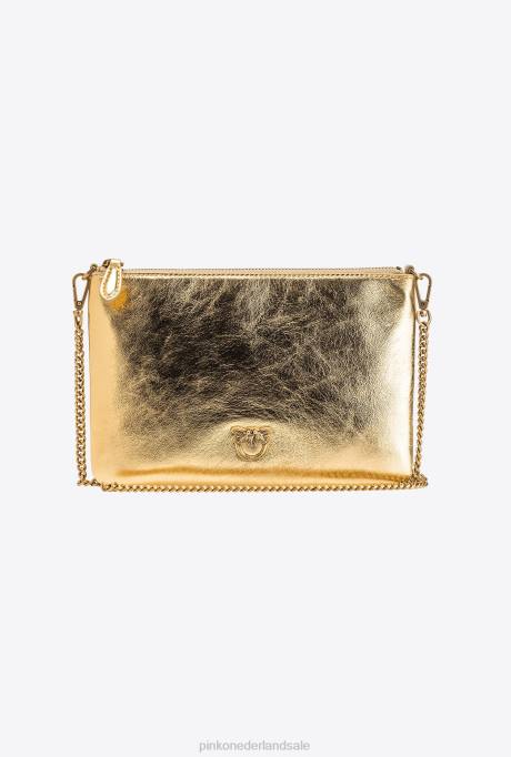 crossbodytassen | L4881196 verijdelde klassieke platte liefdestas Pinko antiek goud