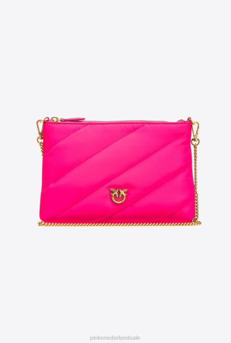 crossbodytassen | L4881271 gerecyclede platte tas Pinko roze-antiek goud