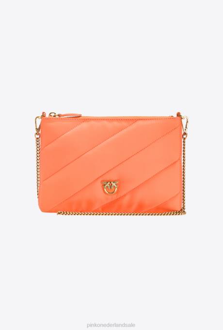 crossbodytassen | L4881272 gerecyclede platte tas Pinko levendig oranje-antiek goud