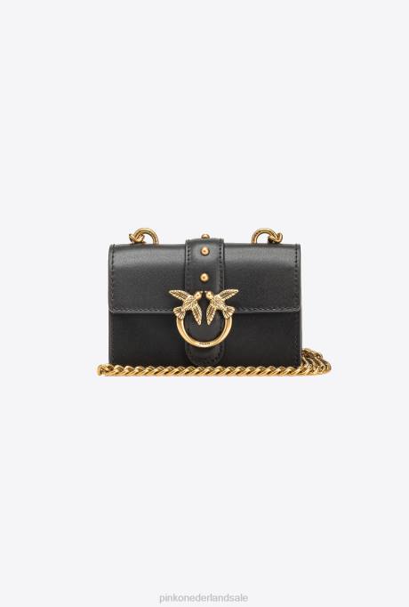microlove-zakjes | L4881206 micro love bag een gewoon Pinko zwart-antiek goud