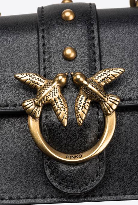 microlove-zakjes | L4881206 micro love bag een gewoon Pinko zwart-antiek goud