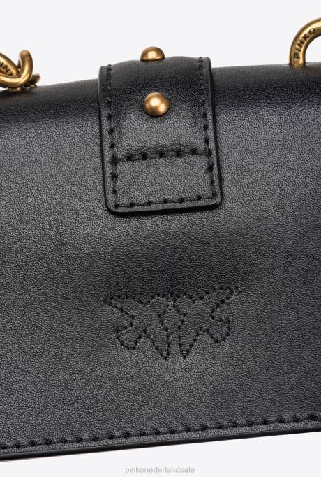 microlove-zakjes | L4881206 micro love bag een gewoon Pinko zwart-antiek goud