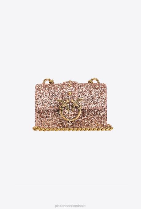 microlove-zakjes | L4881207 micro love bag korrelige glitter Pinko stoffig roze-antiek goud