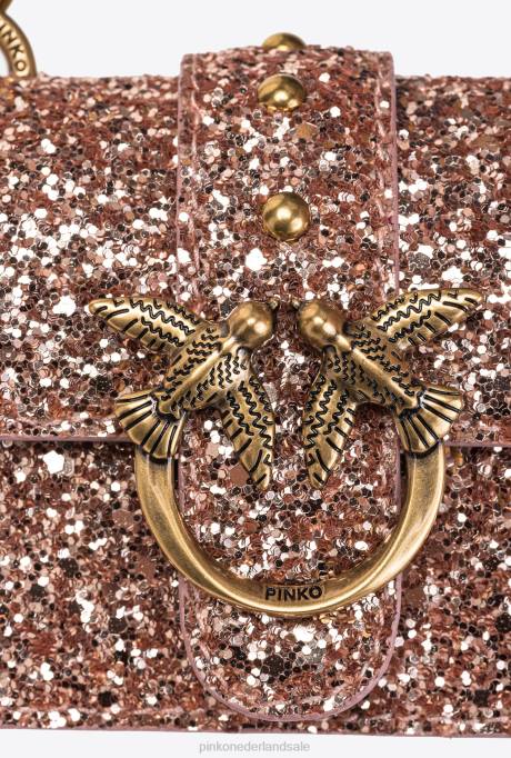 microlove-zakjes | L4881207 micro love bag korrelige glitter Pinko stoffig roze-antiek goud