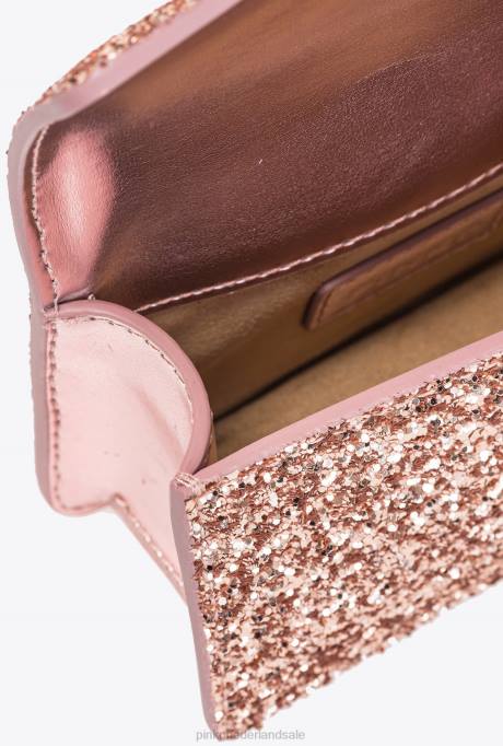 microlove-zakjes | L4881207 micro love bag korrelige glitter Pinko stoffig roze-antiek goud
