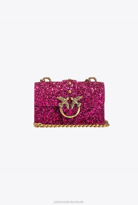 microlove-zakjes | L4881209 micro love bag korrelige glitter Pinko roze-antiek goud