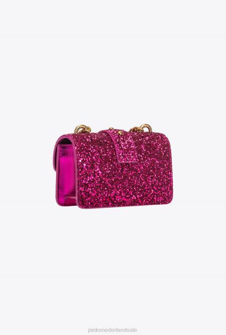 microlove-zakjes | L4881209 micro love bag korrelige glitter Pinko roze-antiek goud