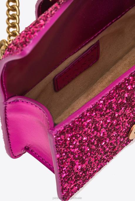 microlove-zakjes | L4881209 micro love bag korrelige glitter Pinko roze-antiek goud