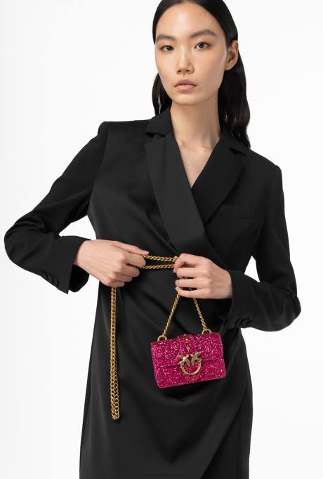 microlove-zakjes | L4881209 micro love bag korrelige glitter Pinko roze-antiek goud