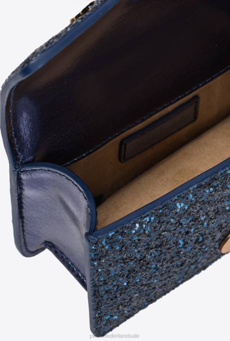 microlove-zakjes | L4881210 micro love bag korrelige glitter Pinko clematis blauw-antiek goud