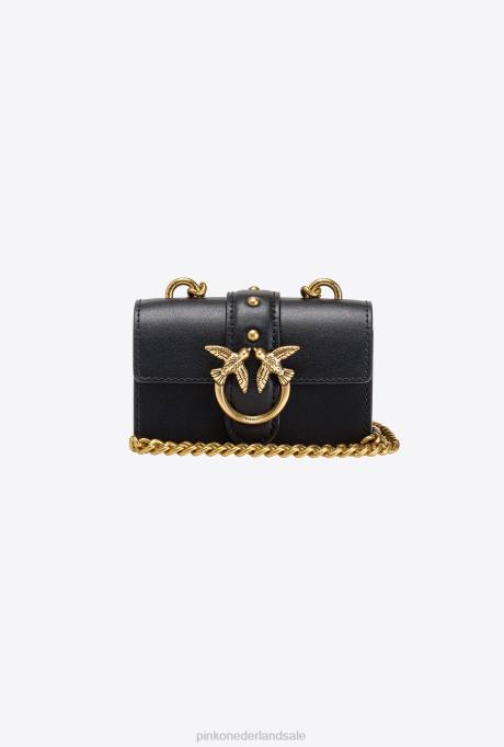 microlove-zakjes | L4881213 micro love bag-pictogram eenvoudig Pinko zwart-antiek goud