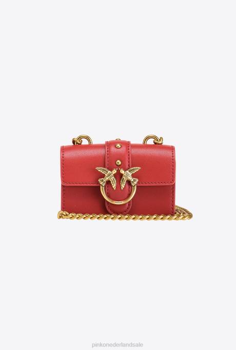 microlove-zakjes | L4881214 micro love bag-pictogram eenvoudig Pinko robijnrood-antiek goud