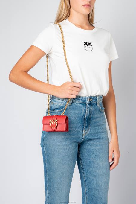 microlove-zakjes | L4881214 micro love bag-pictogram eenvoudig Pinko robijnrood-antiek goud