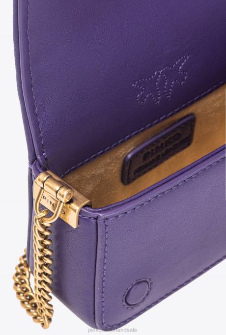 microlove-zakjes | L4881218 micro love bag klik vol strass Pinko plumeria paars-antiek goud