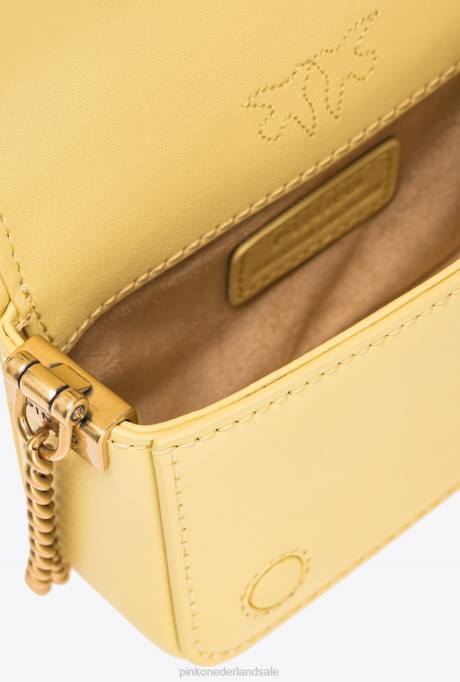 microlove-zakjes | L4881220 micro love bag klik vol strass Pinko waterig geel-antiek goud