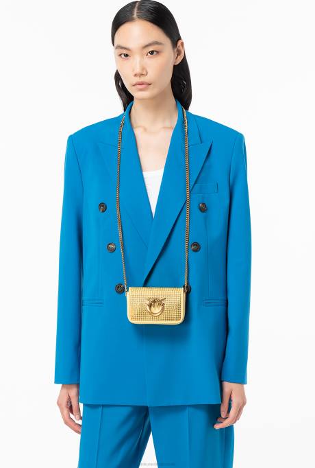 microlove-zakjes | L4881220 micro love bag klik vol strass Pinko waterig geel-antiek goud