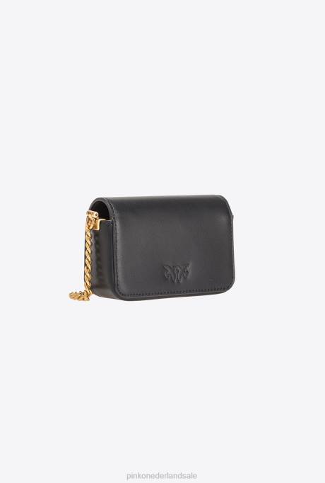 microlove-zakjes | L4881222 micro love bag klik gewoon Pinko zwart-antiek goud