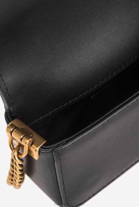 microlove-zakjes | L4881222 micro love bag klik gewoon Pinko zwart-antiek goud